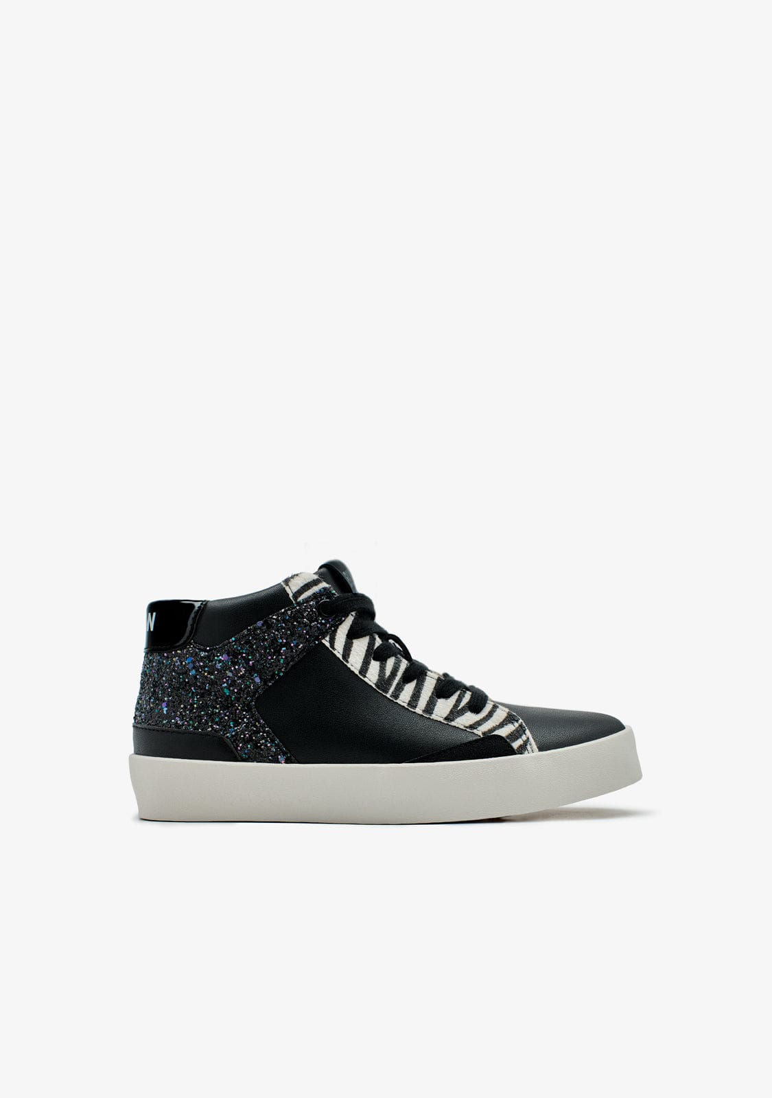 Zebra Glitter High Top Sneakers