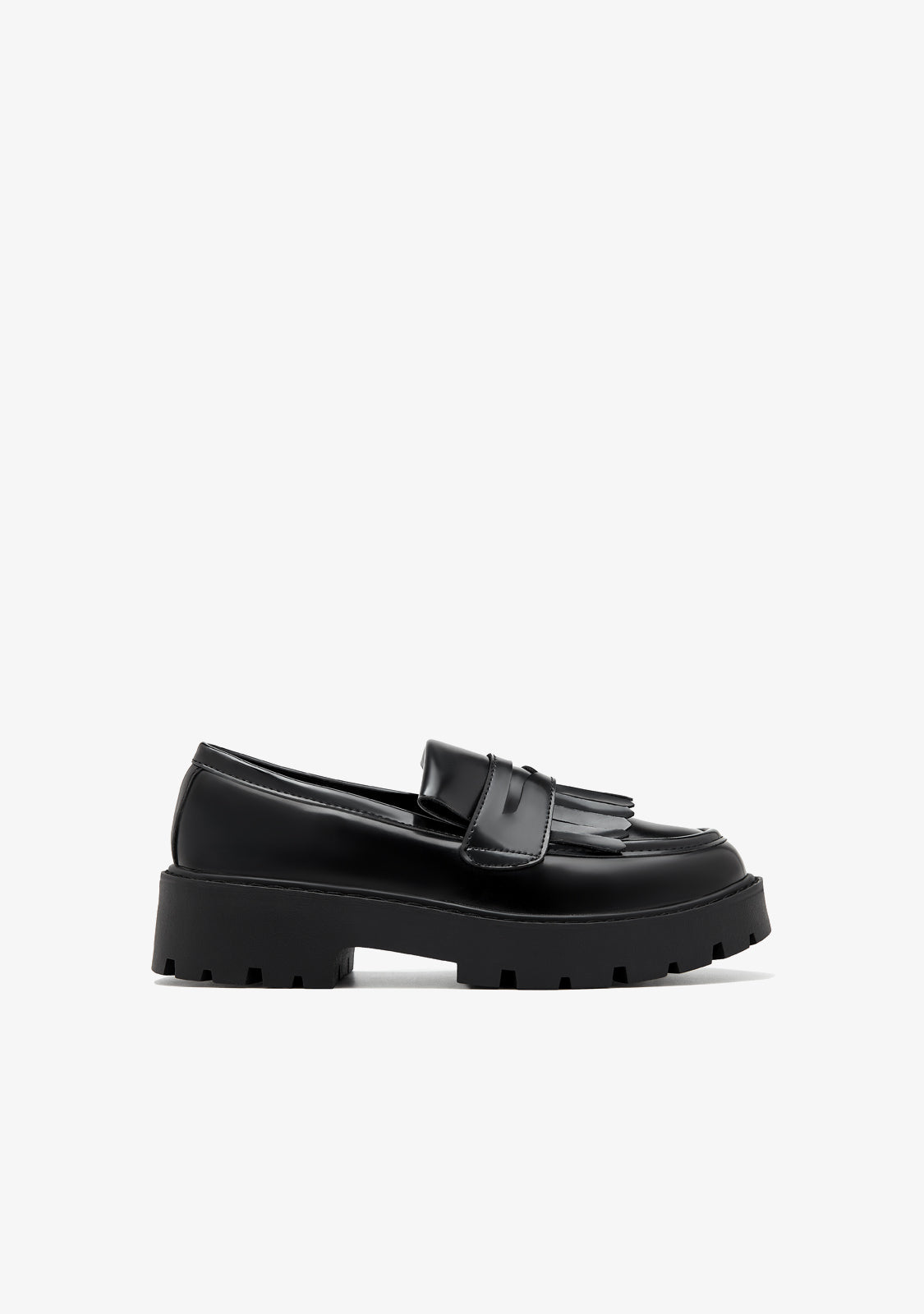 Black Fringe Loafers