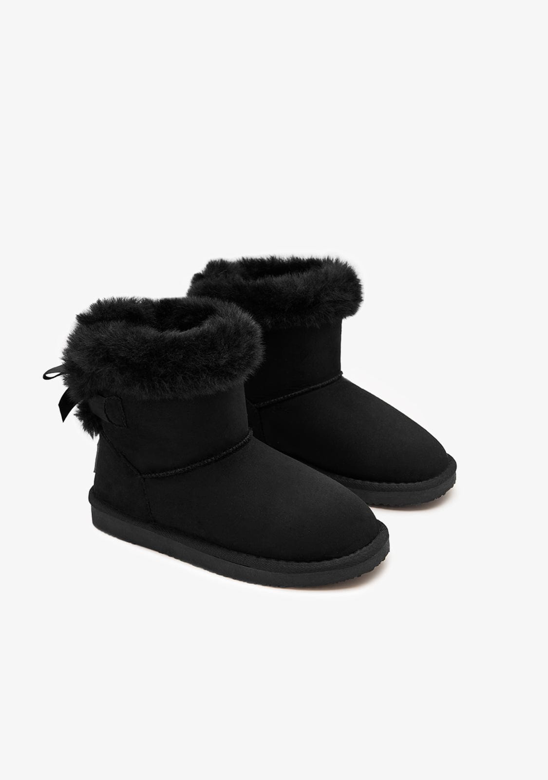 Black Bow Fur Australian Boots