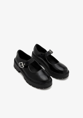 Black Buckle Loafers