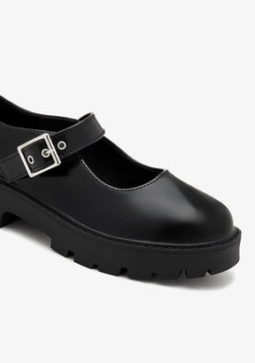 Black Buckle Loafers