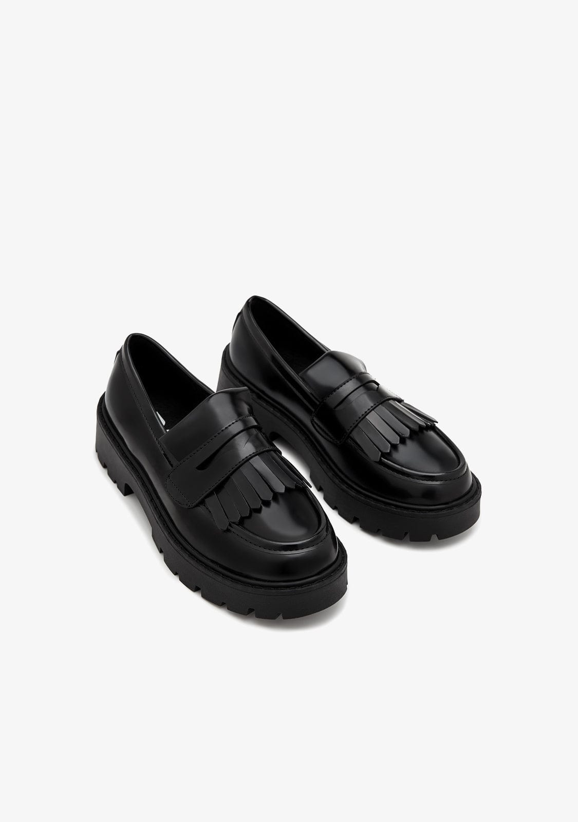 Black Fringe Loafers