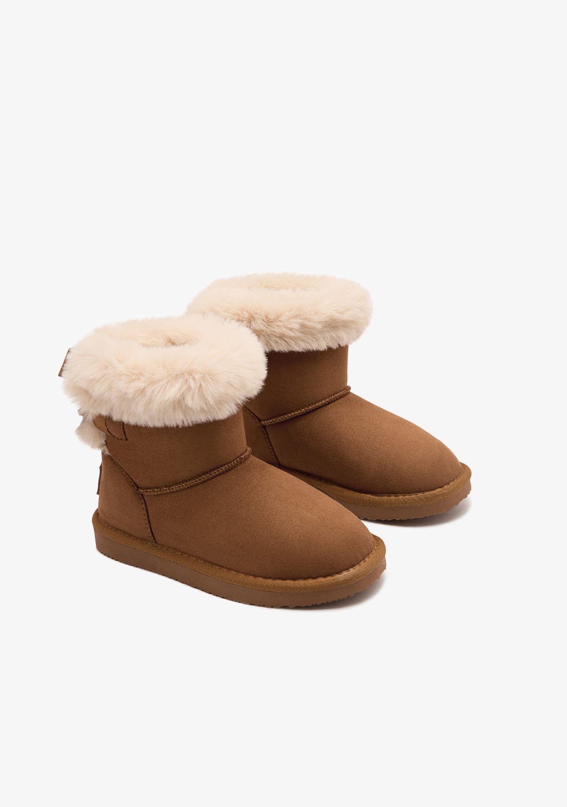 Tan Bow Fur Australian Boots