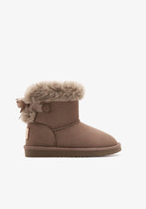 Taupe Bow Fur Australian Boots Water Repellent