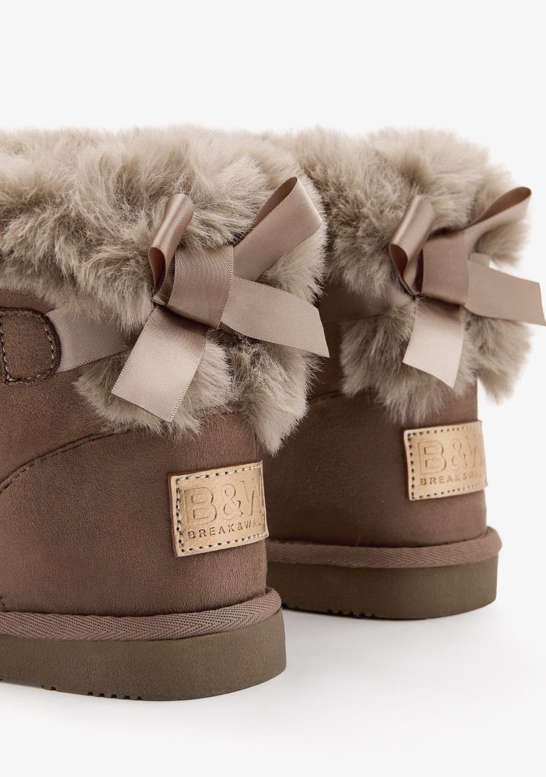 Taupe Bow Fur Australian Boots Water Repellent