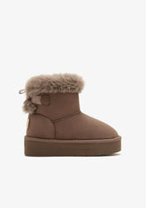 Taupe Fur Australian Boots Water Repellent