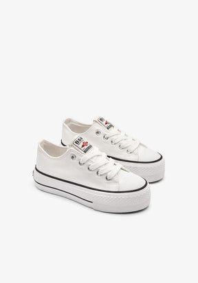 White Basic Low Sneakers